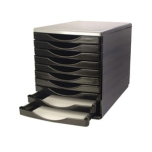 Q-Connect 10 Drawer Tower Black and Grey Ref KF02254
