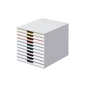 Durable VARICOLOR Desktop Organiser 10 Drawer Colour Coded Modular Storage A4+ 763027