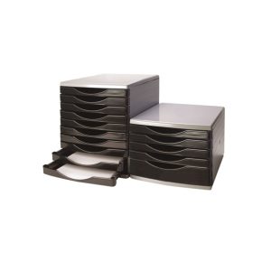 Q-Connect 5 Drawer Tower Black and Grey (Dimensions: L345xW290xH220mm) KF02253