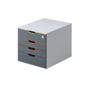 Durable VARICOLOR SAFE 4 Drawer Lockable GDPR Colour Coded Desktop Storage A4+ 760627